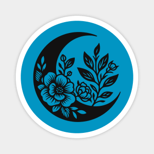 Floral Crescent Moon Magnet